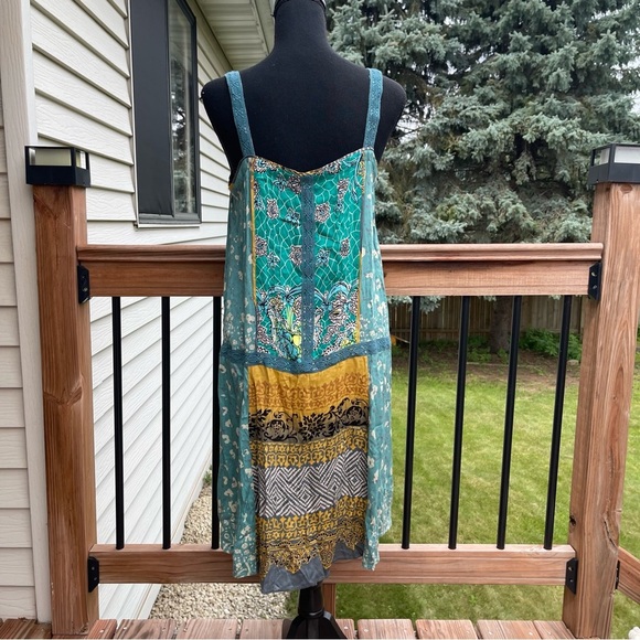 Tiny for Anthropologie Scarf Printed Tunic Dress Crochet Detailing Front Pockets - Picture 5 of 15